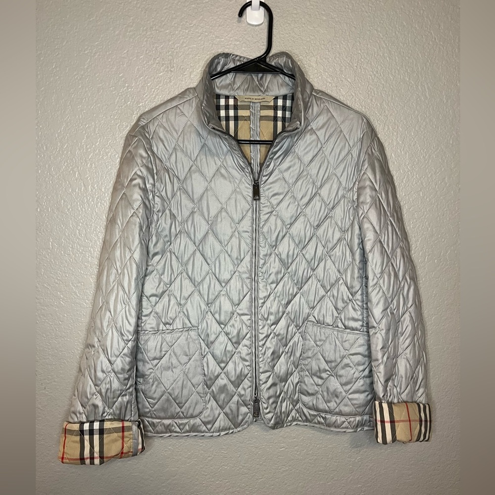Burberry Nova Check Quilted Zip Up Jacket